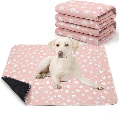 Amazon.com: Lepark Washable Pee Pad for Dogs of 2Pack Reusable Puppy Non-Slip Pet Training Pads（Pink,31x36） : Pet Supplies Pet Training Pads, Puppy Pads Training, Dog Pee Pads, Potty Pads, Dog Playpen, Puppy Pads, Dog Pee, Embossed Design, Dog Mat