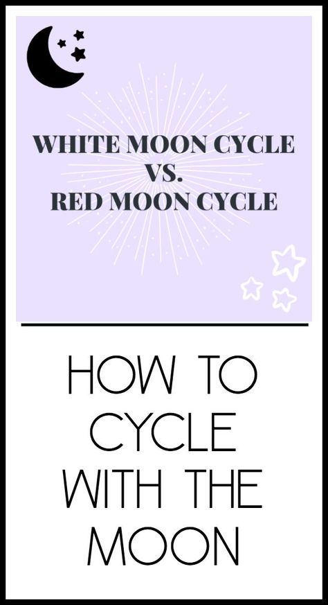 Cycling With The Moon. White Moon Cycle vs. Red Moon Cycle and the difference between. How to align your menstrual cycle with the moon cycle. #mooncycle #moonphases #whitemooncycle #redmooncycle Moon Cycle And Menstrual Cycle, Moon Menstrual Cycle, Red Moon Cycle Meaning, White Moon Cycle, New Moon Menstrual Cycle, New Moon Period Cycle, Moon Cycles And Periods, Red Moon Cycle Period, White Moon Cycle Period