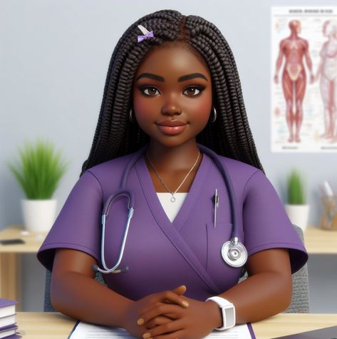 Doctor Pics Medical, Black Nurses Aesthetic, Female Doctor Art, Female Doctor Aesthetic, Black Nurse Aesthetic, Nursing Wallpaper, Black Doctor, Black Success, Beautiful Screensavers