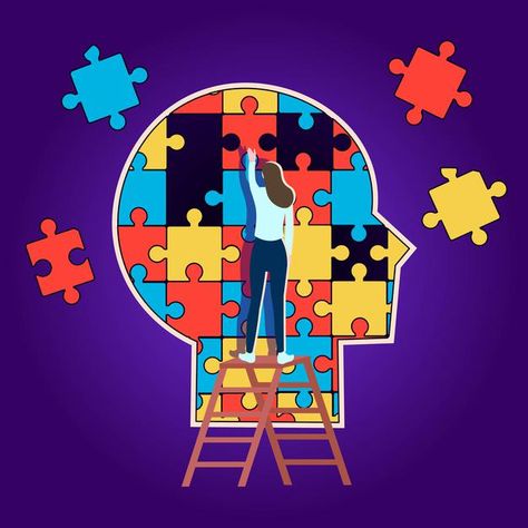 Head profile is made of puzzle pieces. c... | Premium Vector #Freepik #vector #business #people #medical #man Ap Psych, Puzzle Logo, Head Profile, Psychological Help, Saving Memories, Health Game, Doctor Help, Brain Puzzles, Antique Trunk