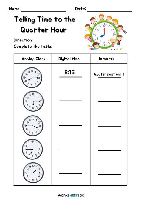 How To Tell Time, Telling Time Practice, Time Worksheets, Analog Clock, Educational Worksheets, Telling Time, Worksheet Template, Printable Worksheets, Lesson Plans