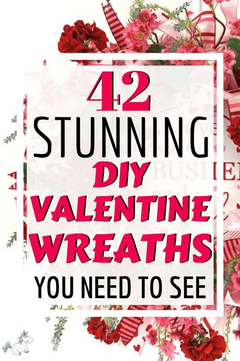 Take your Valentine’s day decor to new heights with these beautiful DIY Valentine Wreaths! Valentine Wreath Tutorial, Valentines Day Wreaths, Valentine Mesh Wreaths, Ribbon Wreath Diy, Valentines Wreaths, Diy Valentines Day Wreath, Valentine Wreath Diy, Valentine Door Decorations, Valentines Day Diy