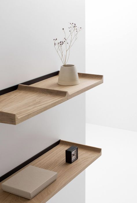 Scandinavian-inspired Storage Solutions for the modern millennial home owners who love an element of minimalism! – Yanko Design Minimal Shelves, Shelving Design, Oak Shelves, Modular Shelving, Simple Furniture, Yanko Design, Furniture Details, Scandinavian Inspired, Shelf Design