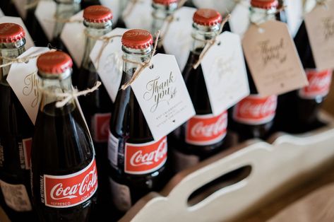 Coke Wedding Favors Soda Wedding Favors, Diet Coke Wedding Favor, Coke Wedding Favors, Coca Cola Wedding, Sims Wedding, Glass Coke Bottles, Sprinkle Ideas, Diet Dr Pepper, Vintage Coke