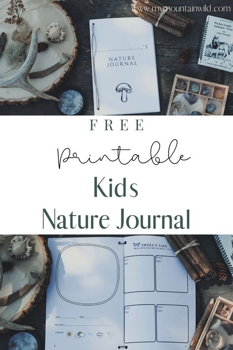 Free Printable Kids Nature Journal | My Mountain Wild Nature Based Learning Activities, Homeschooling Free Printables, Forest School Printables, Camping Homeschool Activities, Spring Homeschool Lessons, Homeschool Loop Schedule Free Printable, Wild + Free Homeschool, Wild And Free Homeschool, Homeschool Printables Free