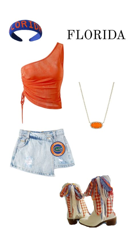 #gameday #gamedayfit #florida Uf Gameday Outfit Florida Gators, University Of Florida Gameday Outfit, Florida Gators Gameday Outfits, Uf Game Day Outfit, Uf Gameday Outfit, Uf Tailgate, Auburn Gameday Outfit, Clemson Gameday, Gameday Fits