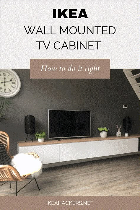 Mounted Cabinets Living Room, Low Wall Cabinets Living Room, Living Room Sideboard Tv, Cabinet Under Mounted Tv, Modern Wall Mounted Tv Console, Unit Under Wall Mounted Tv, Furniture Under Tv On Wall, Living Room Floating Cabinets, Wall Mounted Tv Unit Floating Shelves