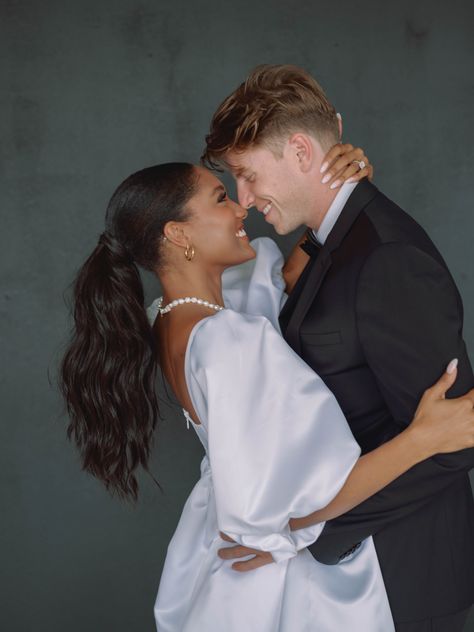 Engagement Studio Photo, Tara Davis, Couple Vibes, Flirting Tips, Mixed Race Couple, Interracial Couples Bwwm, How To Flirt, Swirl Couples, Interracial Family