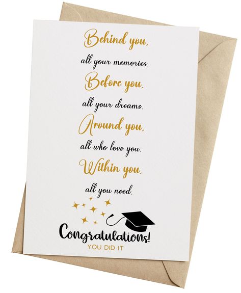 Graduation Card Messages, Envelope Sticker, Cards For Boyfriend, Graduation Card, Unique Greeting Cards, Graduation Cards, Card Gift, Paper Envelopes, Unique Cards