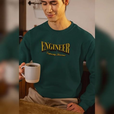 💙🐶 Introducing our new collection of sweatshirts for engineers! 👷‍♀️👷‍♂️ With carefully crafted embroidered designs, we guarantee exceptional quality in every garment. We ship worldwide, so engineers everywhere can proudly wear their sweatshirt wherever they go. Get yours now and carry the spirit of engineering with you in every step you take.⭐⭐⭐ "Engineers are fundamental pillars in building the modern world, designing innovative solutions for today's and tomorrow's challenges. Let's reco... Engineer Sweatshirt, Embroidery Nature, Embroidered Designs, Every Step You Take, Get Yours Now, Hard Work And Dedication, Embroidered Design, The Spirit, New Collection