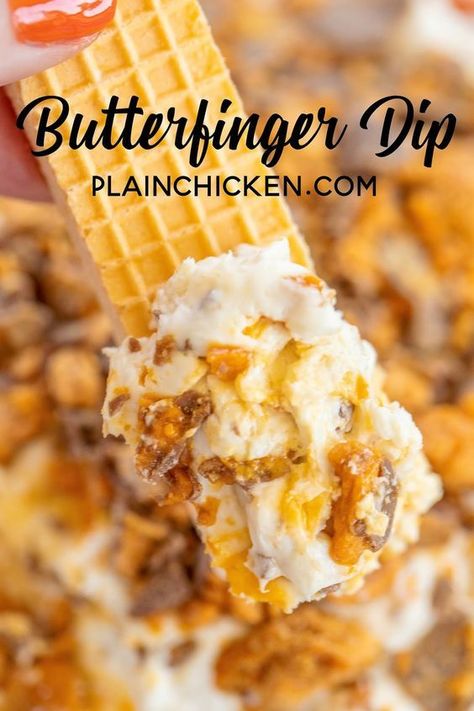 Butterfinger Dip, Starter Ideas, Cookies Fruit, Dessert Dip Recipes, Butterfinger Candy, Bowl Party Food, Menu Wedding, Sweet Dips, Cream Cheese Dips