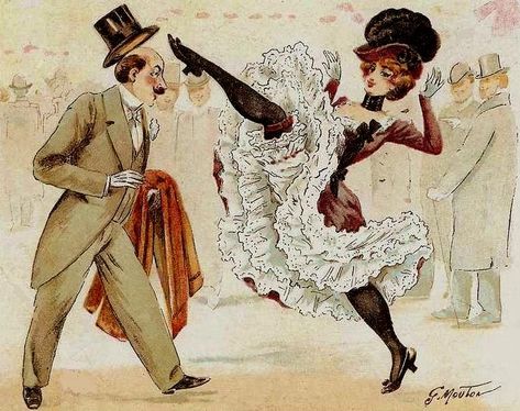 "Cancan coup de pied au chapeau." (Cancan kick the hat) Moulin Rouge Dancers, Moulin Rouge Paris, French Images, Jean Renoir, Saloon Girls, Vintage Burlesque, Woman Dancing, Henri De Toulouse Lautrec, Toulouse Lautrec