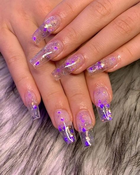 Clear Nail Designs, Vision Design, Clear Nail Tips, French Pedicure, Gel Pedicure, Clear Acrylic Nails, Gel Acrylic Nails, Lavender Nails, Jelly Nails