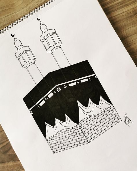 Drawing Ideas Easy Islam, Makka Drawing Easy, Easy Islamic Drawing, Islamic Sketches Pencil, Islamic Drawings Art Easy, Makka Madina Drawing, Islamic Drawing Ideas, Islamic Drawings Art Pencil, Islamic Sketches