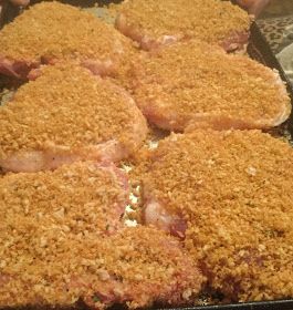 coated pork chops Coating For Pork Chops, Copycat Shake And Bake Pork Chops, Diy Shake And Bake Pork Chops, Shake And Bake Pork Chops Oven, Homemade Shake And Bake Pork Chops, Shake N Bake Pork Chops, Coated Pork Chops, Thick Pork Chop Recipe, Baked Boneless Pork Chop Recipes