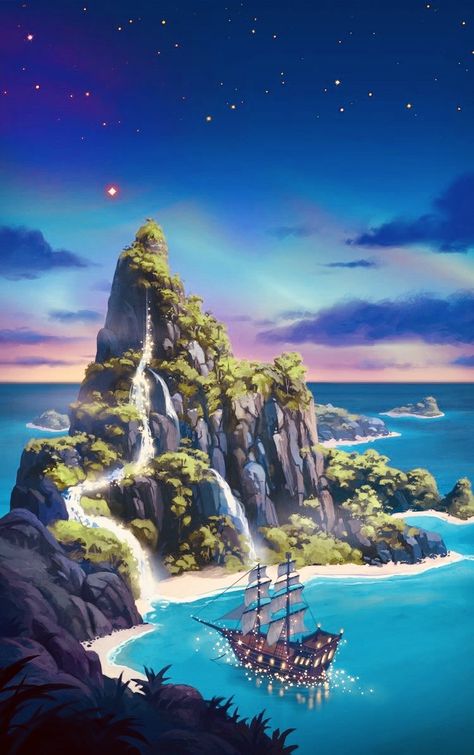 Magic Island, Disney Background, Disney Wallpapers, Old Disney, Disney Aesthetic, Pirate Ship, Disney Stuff, Disney Love, Fantasy Landscape