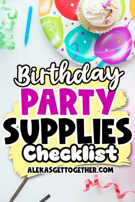 A birthday party supply checklist is crutial to making sure you don't forget ANYTHING the day of the party! From decorations to fun-filled party favors, I've curated all the supplies needed for a birthday party so you are are organized as possible! Make sure to print out the FREE checklist below! Party Supply Checklist, Birthday Party Supplies Checklist, Party Supplies Checklist, Birthday Party Checklist, Party Checklist, Free Checklist, Cocktail Desserts, Print Out, Boy Birthday Party