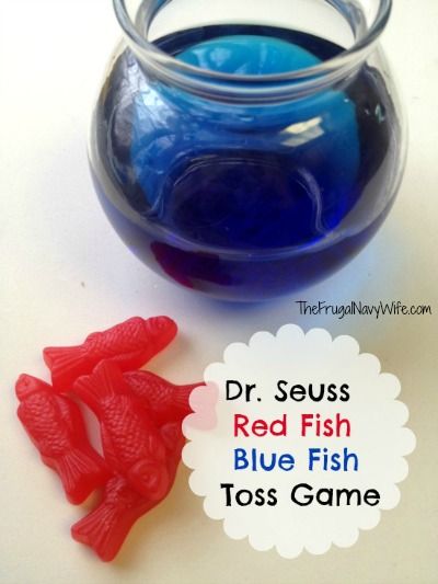 Dr. Seuss Red Fish Blue Fish Game Dr Seuss Sensory Bin Preschool, Dr Seuss Fish Bowl, Dr Seuss Game, Birthday Ideas For Wife, Dr Seuss Preschool Activities, Dr Seuss Preschool, Hop On Pop, Dr Seuss Activities, Dr Seuss Crafts