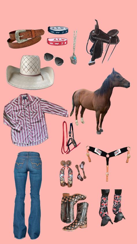 Barrel race fit +my horse reveal 💸🎰 Western Horse Tack Turquoise, Barrel Racing Outfits, Barrel Racing Tack Rodeo, Punchy Outfits, Barrel Race, Barrel Racing Tack, Team Roping, Country Style Outfits, Western Horse Tack