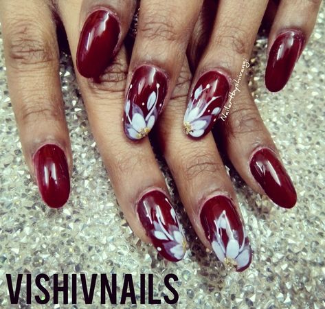 #nailart #brushart #gel #extention #mehroon Simple Nail Art, Simple Nail, Easy Nail Art, Simple Nails, Nail Art, Nails, Art, Nail Arts