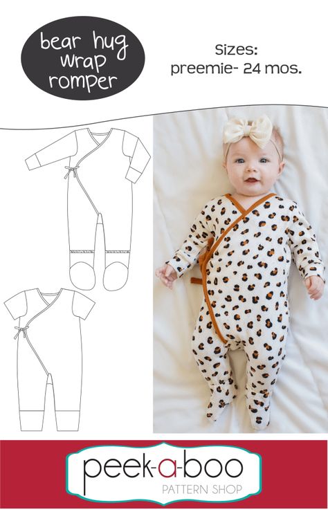 Newborn Romper Pattern, Onesie Pattern, Romper Sewing Pattern, Baby Romper Pattern, Baby Clothes Patterns Sewing, Diy Baby Clothes, Diy Bebe, Baby Sleepers, Romper Pattern