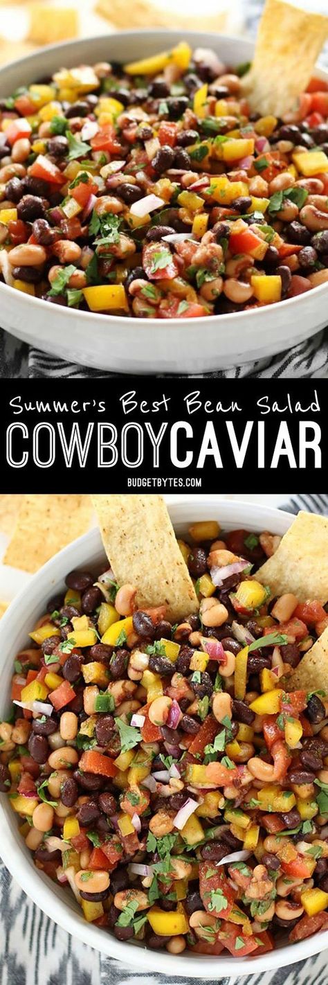 Appetizers Easy Summer, Cowboy Caviar Dip Recipe, Friendsgiving 2023, Cowboy Caviar Dip, Caviar Dip, Cowboy Food, Vegan Budget, Salad Appetizer, Caviar Recipes