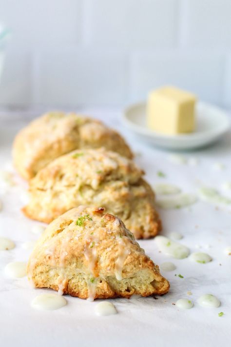 Coconut Lime Scones Coconut Milk Scones, Coconut Lime Scones, Lime Scones, Breakfast Scones, Scones Ingredients, Summer Tea, Pastry Blender, Unsweetened Coconut, Coconut Lime