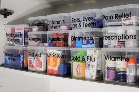 A Pinterest Worthy Medicine Cabinet! – Kmart Styling Organised Pantry, Diy Design Ideas, Diy Tips And Tricks, Decluttering Hacks, Medicine Cabinet Organization, Medication Organization, Medicine Organization, House Organisation, Linen Closet Organization