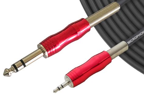 CJJ015 Classic Stereo JACK Balanced Signal Cable with 3.5mm TRS Mini JACK to 6.35mm TRS JACK - Aluminum housing The CJJ015 Classic series stereo 3.5mm mini jack to stereo 6.35mm jack audio Jack Audio, Classic Series, Cheat Sheet, Cable, Audio