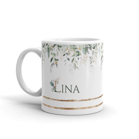 Letter Flowers, Alphabet Flowers, Alphabet Mugs, Gift For Architect, Monogram Mug, Personalized Coffee Cup, Floral Initial, Floral Mug, Customised Mugs