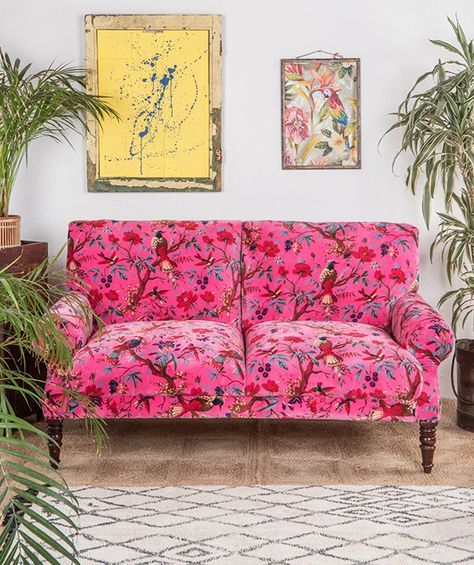 Cuban Decor, Ian Snow, Medical Facility, Small Sectional Sofa, House Deco, Beautiful Sofas, Pink Bird, Funky Furniture, Magenta Pink