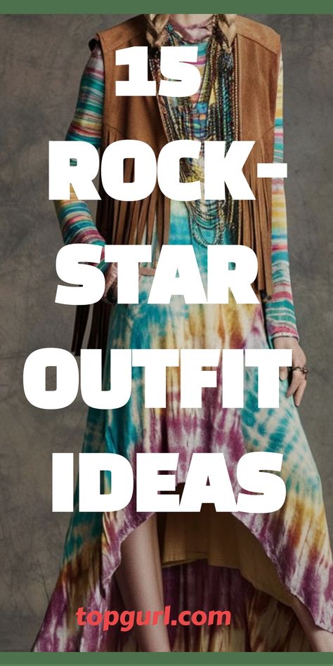 15 Rockstar Outfit Ideas That Will Make You Feel Like a Total Badass Trendy Rocker Outfits, Rockstar Ideas Outfit, Diy Rock Costume, Rock Star Costume Women Diy, Album Cover Inspired Outfits, Women Who Rock, Rock N Roll Dress Up, Womens Rock And Roll Outfits, Pop Star Costume Women