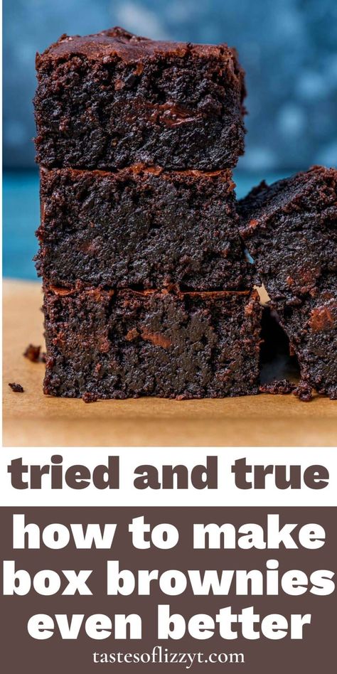 Sometimes life calls for a shortcut. This article will give you the top secrets on how to make boxed brownies better than homemade. Gooey Brownies Box Baking, How To Jazz Up Boxed Brownies, How To Elevate Box Brownies, How To Make Box Brownies Taste Homemade, Elevate Box Brownies, Brownies From Box Made Better, Elevated Box Brownies, Betty Crocker Brownie Mix Recipes, Best Brownies From A Box Recipes