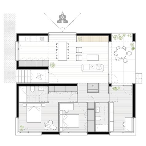 House Layout Design, White Exterior Houses, Compact House, Architectural Floor Plans, Home Design Floor Plans, Micro House, Casa Container, Sims House, Small House Plans