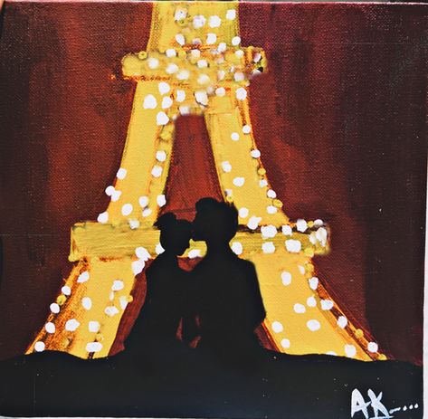 Paris Painting Easy, Paris Couple, Paris Painting, Couple Painting, Painting Easy, Painting Art Projects, Easy Paintings, Art Sketchbook, Painting Art