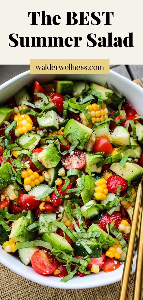 Power Salads, Salad With Corn, Best Summer Salads, Fresh Salad Recipes, Summer Corn Salad, Best Salad Recipes, Summer Eating, Summer Salad Recipes, Summer Salad