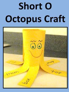 Cute and fun craft that will help kindergarten and first grade students learn and reinforce the short o phonics sound. Short O Sound, Octopus Craft, Vowel Activities, Kindergarten Language Arts, Cute Craft, Alphabet Phonics, Phonics Sounds, Short O, Jolly Phonics