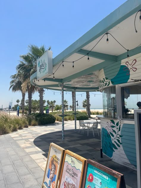 Beach Shopping Aesthetic, Summer Cafe Aesthetic, Beach Coffee Shop Aesthetic, Beach Shop Aesthetic, Beach Cafe Design, Corey Matthews, Beach Cafe Aesthetic, Coastal Coffee Shop, Cafe By The Beach