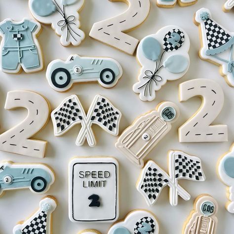 How cute is this 2Fast set that went to QLD last week! 🏁🚙 Everything by @boss_embossers_ 🙌🏼 . . . . . . #alloccasioncookies… | Instagram 2 Fast Birthday Cookies, Fast One Cookies, Baby Boy Second Birthday Ideas, Two Fast Cookies, First Birthday Cookies, Car Cookies, 2nd Birthday Party For Boys, 2nd Birthday Boys, Second Birthday Ideas