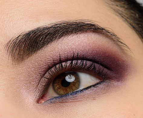 Plum Makeup For Brown Eyes, Plum Eye Makeup Brown Eyes, Eggplant Eyeshadow Looks, Plum Eyeshadow Looks, Plum Makeup Look, Natural Plum Eye Makeup, Plum Purple Eye Makeup, Plum Eyeliner, Eyeko Mascara