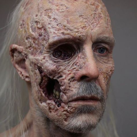 Zombie Prosthetic Makeup, Face Scar Reference Drawing, Scar Prosthetic, Scar Reference, Demon Ideas, Umibe No Onnanoko, Paddy Considine, Life Casting, Lighting Reference