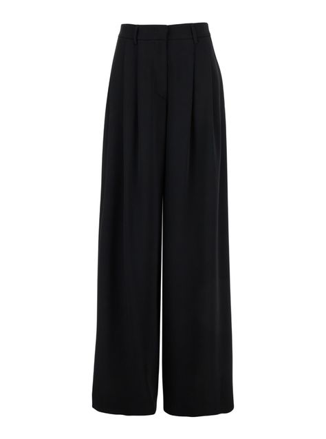 Elevate your wardrobe with these high-waisted wide pants by Plain, crafted from luxurious 100% polyester. Featuring a sophisticated pleated design, belt loops, and a hook and eye closure, these pants embody modern elegance. The relaxed fit allows for effortless styling, while the tonal stitching adds a refined touch, making them perfect for both casual and chic occasions.

- High-waisted design
- Wide leg silhouette
- 100% polyester material
- Pleated detailing
- Belt loops included
- Hook and eye closure
- Relaxed fit