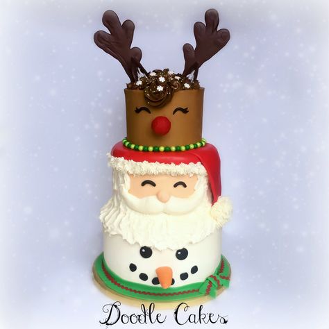 Christmas First Birthday Cake, Reindeer Cake, Rudolf Cake, Rudolph Cake, Rudolph Birthday Cake, Santa Claus Cake, Rudolph Cake Christmas, Santa Birthday Cake, Santa Cake Ideas