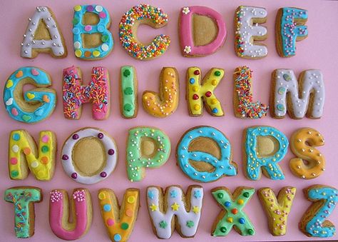 Letter Cookies Decorated Birthday, Letter Cookies Decorated, Cookie Letters, Letter Cookies, Abc Cookies, Number Cookies, Alphabet Birthday, Cookies Cupcake, Monogram Cookies