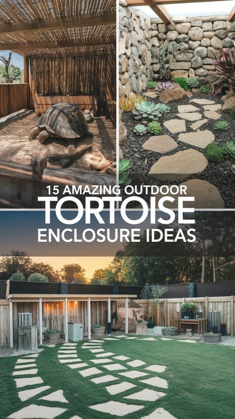 Looking to build the perfect turtle enclosure outdoor for your pet? Whether it's a desert tortoise habitat outdoor or a Sulcata tortoise habitat outdoor, providing a safe and spacious space is key! Get inspired by these creative DIY tortoise habitat indoor and outdoor designs, plus expert tips on creating a cozy enclos tortue Hermann. Click to explore easy-to-follow ideas for your tortoise's dream home! Tortoise Set Up, Sulcata Tortoise Habitat Outdoor Diy, Turtle Enclosure Outdoor, Desert Tortoise Habitat Outdoor, Sulcata Tortoise Habitat Outdoor, Tortoise Habitat Outdoor, Diy Tortoise Habitat Indoor, Indoor Tortoise Enclosure, Desert Tortoise Habitat