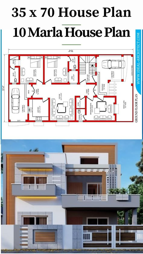 30 X 70 House Plans, 35 X 70 House Plans, 35x65 House Plans Pakistan, 35×70 House Design, 35×70 House Plan, 10 Marla Corner House Elevation, 30×70 House Plan, 35 X 70 House Plans Layout, 35x70 House Plans Pakistan