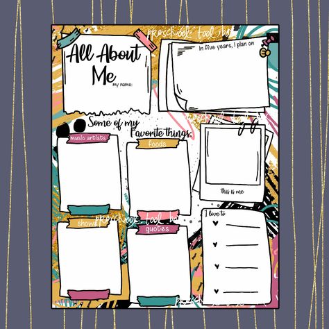 All About Me Poster Ideas High School, About Me Poster Ideas, Preschool Curriculum Activities, High School Posters, About Me Poster, All About Me Poster, Wall Art Classroom, Parent Handbook, Student Of The Month