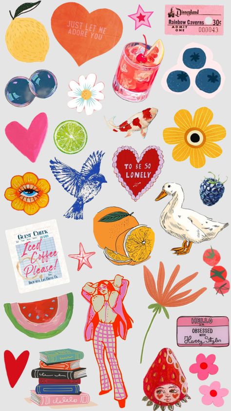 Art Zine, Stickers Aesthetic, Iphone Case Stickers, Sketchbook Art Journal, Homescreen Wallpaper, Fun Diy Crafts, Scrapbook Journal, Cute Wallpaper Backgrounds, Journal Stickers