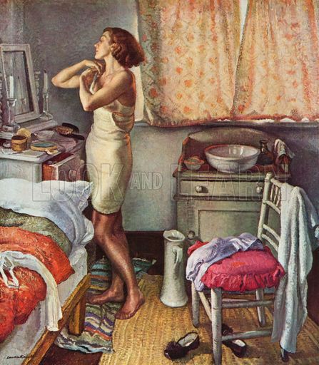 The Bedroom. Modern Masterpieces by Frank Rutter (Newnes, c 1920). Dame Laura Knight, Laura Knight, English Artists, A Level Art, British Art, Art And Illustration, A Mirror, The Bedroom, British Artist