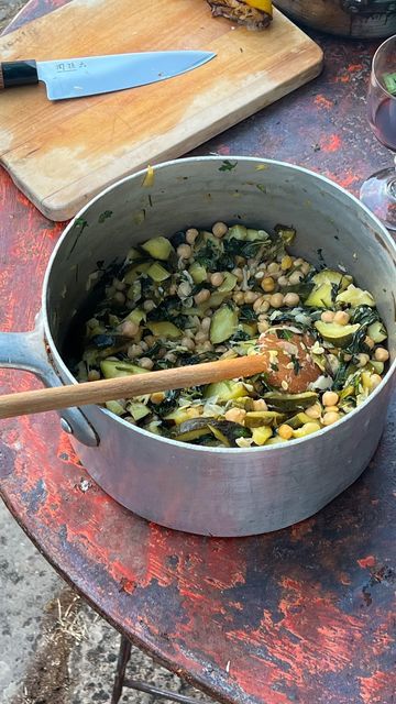 French Supermarket, Lemon Salt, Baked Beans, White Beans, Pinch Of Salt, Chickpeas, Saute Pan, Garlic Cloves, Basil